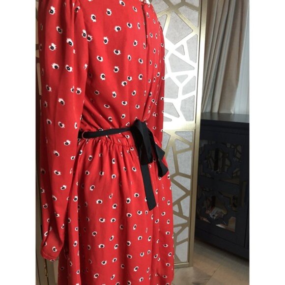 New kit and sky casuel dress crewneck long sleeve red S Small Red Flowers - Picture 8 of 12